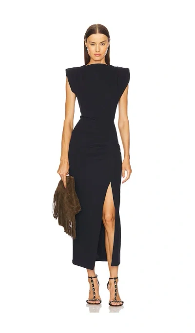 Isabel Marant Cotton Nadela Dress Cap Sleeves Midi Length In Black