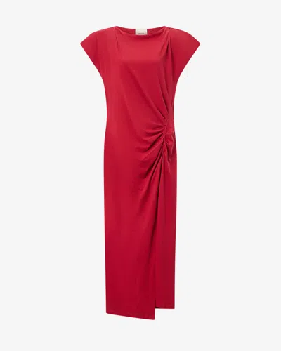 Isabel Marant Nadela Draped Slit Maxi Dress In Red