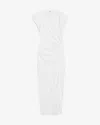 Isabel Marant Nadela Asymmetric Gathered Cotton-jersey Maxi Dress In White