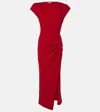 Isabel Marant Nadela Asymmetric Gathered Organic Cotton-jersey Maxi Dress In Red