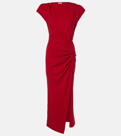 Isabel Marant Nadela Gathered Cotton Maxi Dress In Red