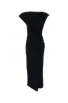 Isabel Marant Cotton Nadela Dress Cap Sleeves Midi Length In Black