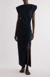 Isabel Marant Cotton Nadela Dress Cap Sleeves Midi Length In Black