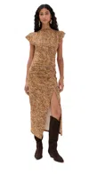 Isabel Marant Nadela Maxi Dress Ochre In Brown