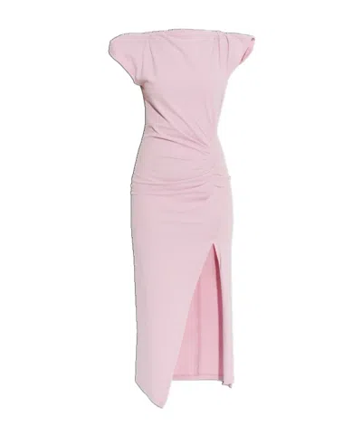 Isabel Marant Nadela Pleated Dress In Pink