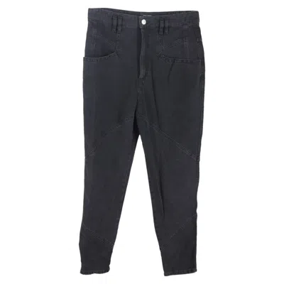 Isabel Marant Nadeloisa Tapered Jeans In Black Cotton In Blue