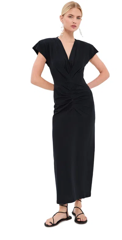 Isabel Marant Nadra Wrap Dress In Black Jersey