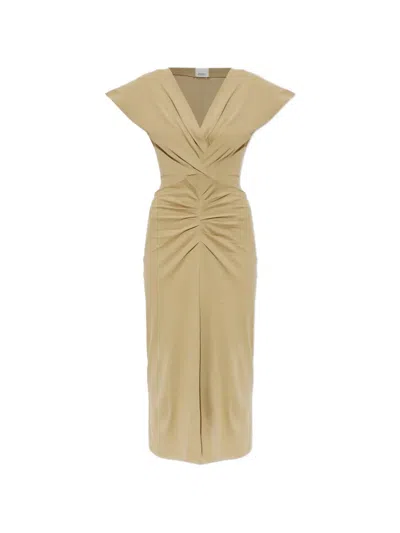 Isabel Marant Nadra V-neck Midi Dress In Brown