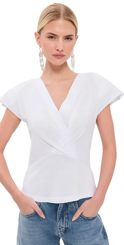 Isabel Marant T-shirt Drapeggiata Nadrine In Jersey Di Cotone In White