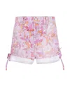 Isabel Marant Naesqui Floral Side-tie Denim Shorts In Purple