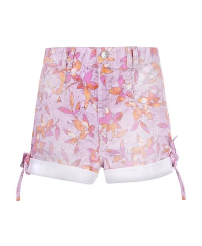 ISABEL MARANT NAESQUI FLORAL PRINT DENIM SHORTS