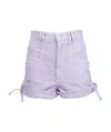 Isabel Marant Naesqui High-waisted Denim Shorts In Purple