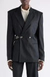 Isabel Marant Nahia Pinstripe Wool Blend Blazer In Black