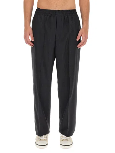 Isabel Marant Check-pattern Straight-leg Trousers In Grey