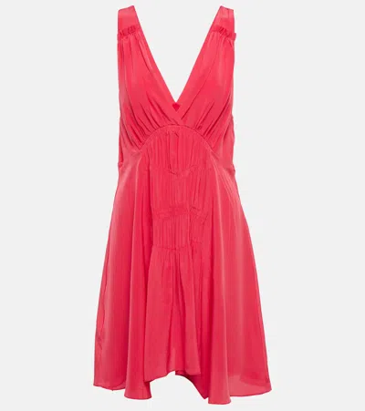 Isabel Marant Nalatiaga Silk Minidress In Pink