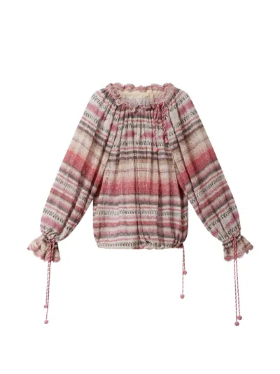 Isabel Marant Nalyna Striped Crocheted Cotton-blend Sweater In Multi