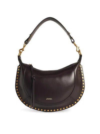 ISABEL MARANT NAOKO BAG WITH DARK BROWN LEATHER STUDS