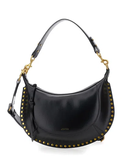 Isabel Marant 'naoko' Black Shoulder Bag With Embossed Logo Lettering On The Front And Removable Shoulder Strap In