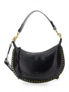 Isabel Marant Naoko Black Shoulder Bag With Embossed Logo Lettering On The Front And Removable Shoulder Strap In L In Black