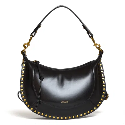 Isabel Marant Naoko Oskan Gold Studded Shoulder Bag In Black