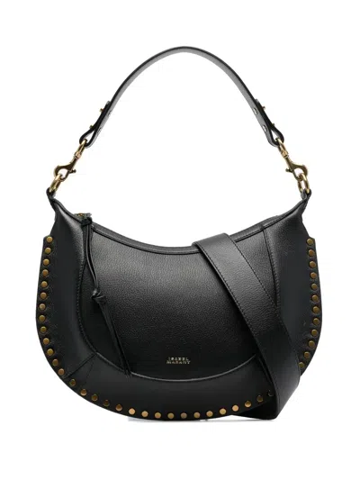 Isabel Marant Naoko Black Shoulder Bag With Embossed Logo Lettering On The Front And Removable Shoulder Strap In L