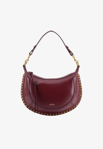 Isabel Marant Naoko Studded Leather Shoulder Bag In Burgundy