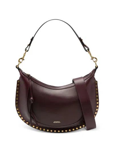 Isabel Marant Naoko Studded Shoulder Bag In Burgundy
