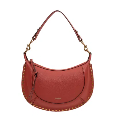 Isabel Marant Naoko-gz Studded Shoulder Bag In Burgundy