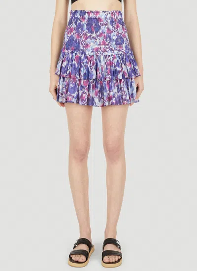 Isabel Marant Naomi Ruffle Mini Skirt In Purple