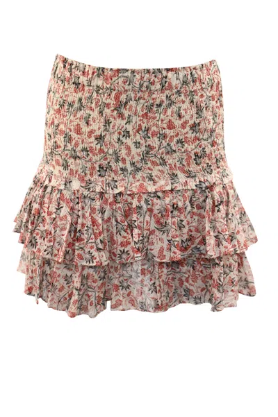 Isabel Marant Naomi Skirt In Multicolor Cotton In Pink
