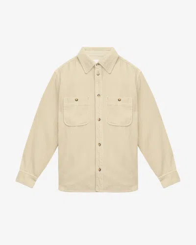 Isabel Marant Nario Cotton Corduroy Button-up Overshirt In Neutral