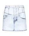 Isabel Marant Ripped-detail Denim Fitted Skirt In White