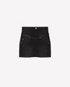 Isabel Marant Pocketed Denim Mini Skirt In Black
