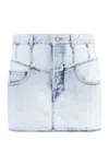 Isabel Marant Ripped-detail Denim Fitted Skirt In Denim