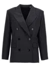 Isabel Marant Natalia Double-breasted Wool-flannel Blazer In Gray