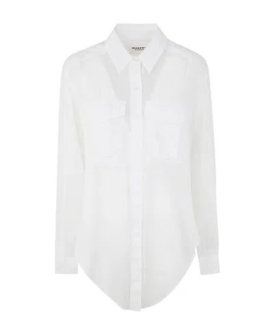Isabel Marant Nath Organic Cotton Shirt In White
