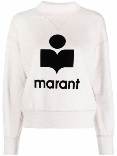 Isabel Marant Natural Flocked-logo Sweatshirt