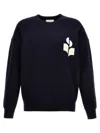 Isabel Marant Logo Intarsia Knitted Crewneck Jumper In Blue