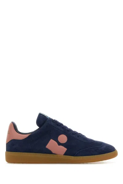 Isabel Marant Navy Blue Suede Sneakers