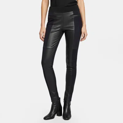 Pre-owned Isabel Marant Navy Blue/black Leather And Suede Pants M