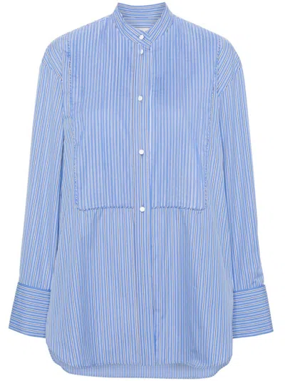 Isabel Marant Navy Striped Cotton Shirt For Women In Blue