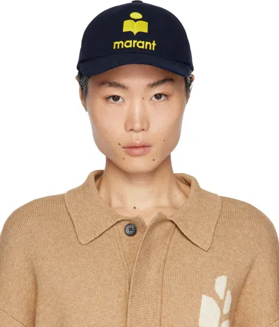 Isabel Marant Navy Tyron Cap In Miyw Midnight/yellow