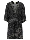 Isabel Marant Dress 'nawel' V-neckline Belted Waist In Black