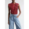 Isabel Marant Nayda Asymmetric Cotton Slub Top In Burgundy