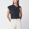 Isabel Marant Nayda Asymmetrical T-shirt With Midnight Blue Print In Blue