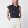 Isabel Marant Nayda Asymmetrical T-shirt With Midnight Blue Print In Blue