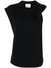 Isabel Marant Nayda Ribbed Crew-neck Cotton T-shirt In Black