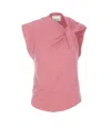 Isabel Marant Nayda Twisted Cap-sleeve T-shirt In Pink