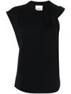 Isabel Marant Women Black Asymmetric T-shirt, M Luxury T-shirts For Women Darveys