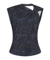 Isabel Marant Nayda Asymmetrical T-shirt With Midnight Blue Print Women In Blue
